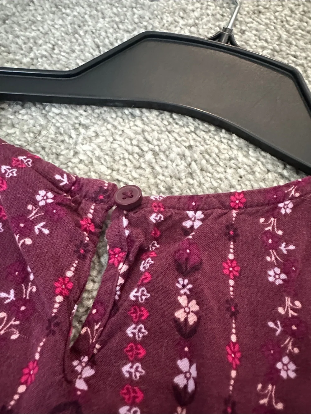 The Children's Place Maroon Floral Ruffle Peplum Top
